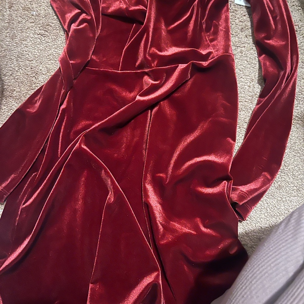 Elegant Red Velvet Dress